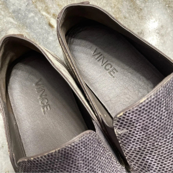 VINCE Payer Embossed Pointed Toe Slip On Sneaker Silvergray Women’s 5.5 - Picture 8 of 12